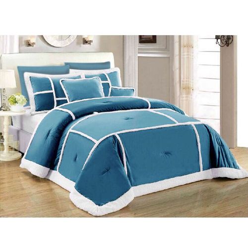 7 Piece Soho Sherpa Comforter Set Teal by Ramesses