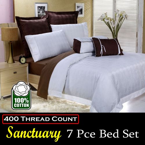 400 TC 7 Pce Sanctuary Bed Set Queen or King Size