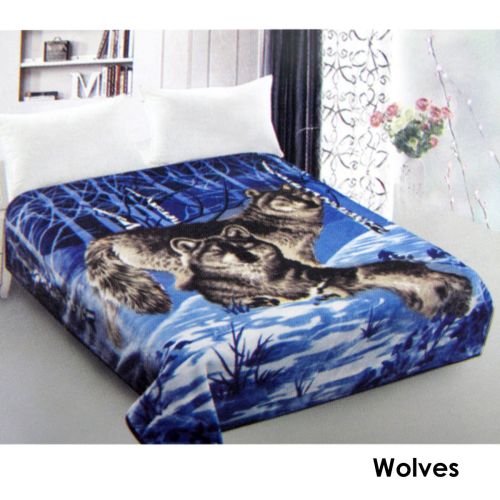 800GSM Luxury Reversible Mink Blanket Animal Pattern Queen 200 x 240 cm