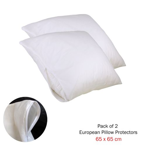 Pack of 2 Stain Resistant Pillow Protectors European