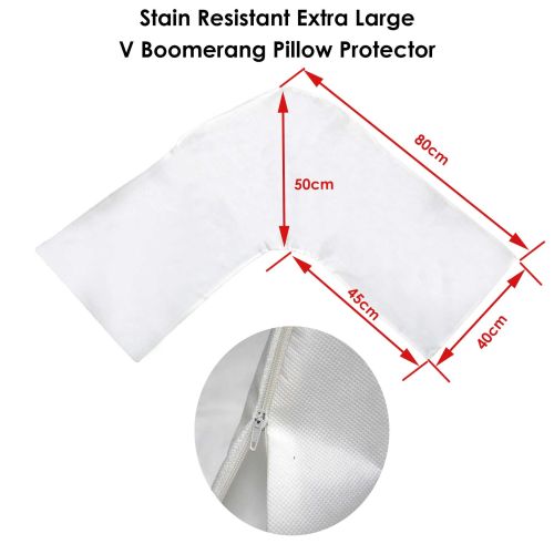 Stain Resistant Extra Large V Boomerang Pillow Protector