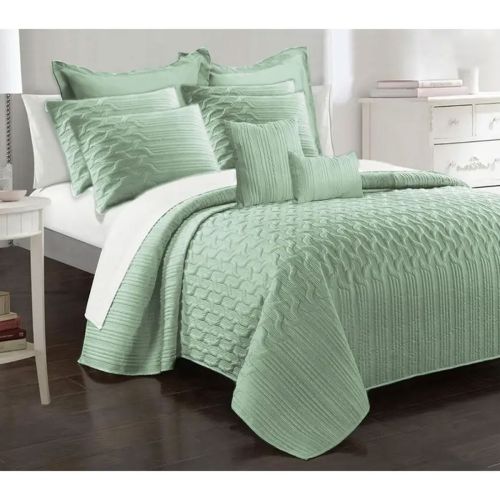 9 Pieces Interlaced Vine Comforter Set Frost by Ramesses