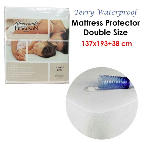 Terry Waterproof Fully Fitted Mattress Protector Double 38cm Wall by Abercrombie and Ferguson