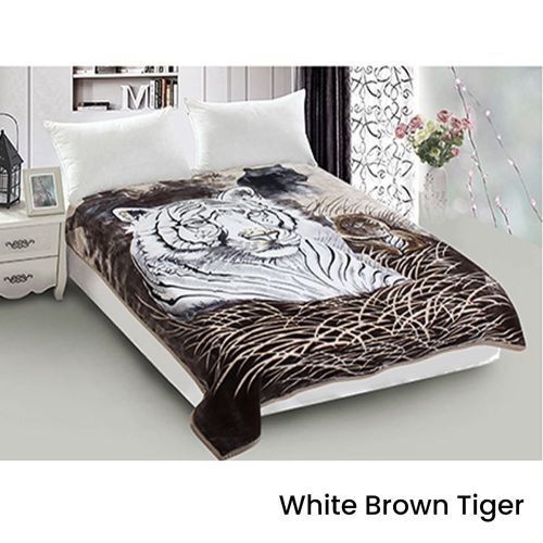 800GSM Luxury Reversible Animal Mink Blanket Queen 200 x 240 cm