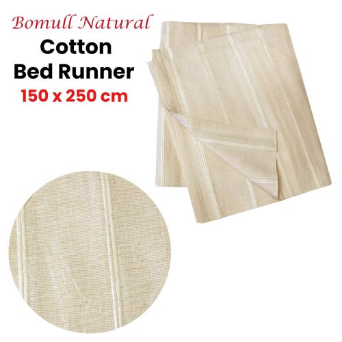 Bomull Natural Cotton Bed Runner Throw Rug 150 x 250cm
