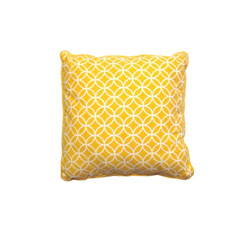 Circle Yellow White Square Filled Cushion 43 x 43 cm