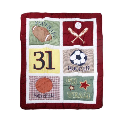 Sports Embroidered Nursery Baby Blanket/Coverlet 91 x 114 cm