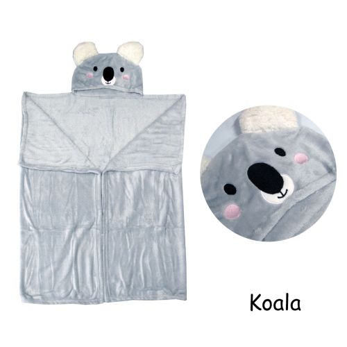 Baby Kids Boys Girls Hooded Wrap & Snuggle Animal Blanket Throw Rug 80x130 cm
