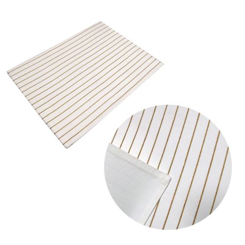 Gold Stripes Cotton Metallic Print Table Runner 33 x 180 cm