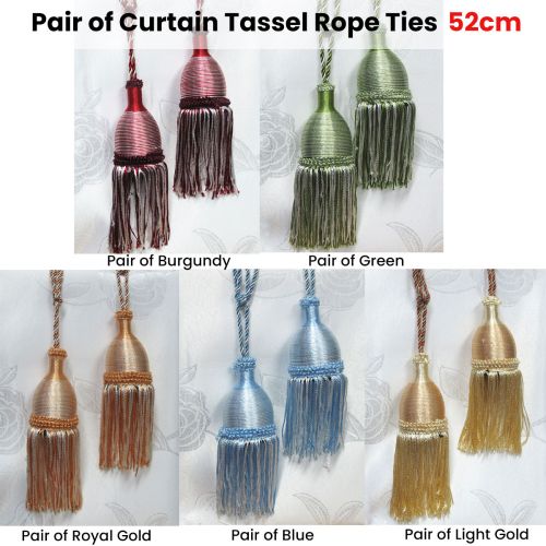 Pair of Curtain Tassel Rope Ties 52cm