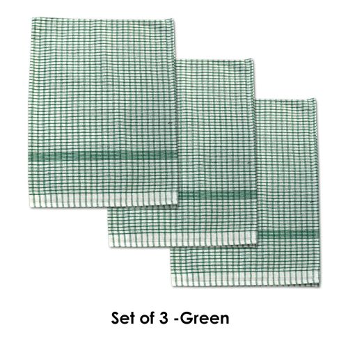 Set of 3 Jumbo Cotton Checkered Tea Towels 60 x 90 cm