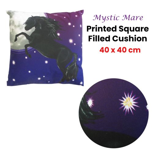 Mystic Mare Purple Print Square Filled Cushion 40 x 40 cm
