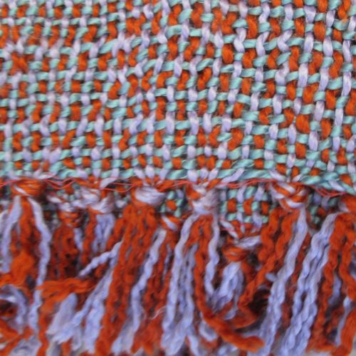 Daffodil Lilac Bronze Knitted Wool/Acrylic Throw Rug 127 x 152 cm