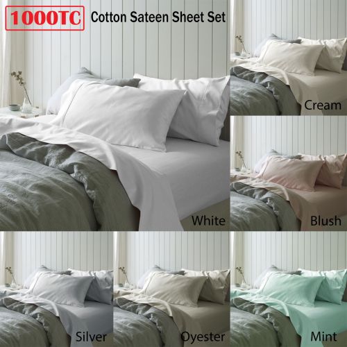 1000TC Cotton Sateen Sheet Set by Accessorize