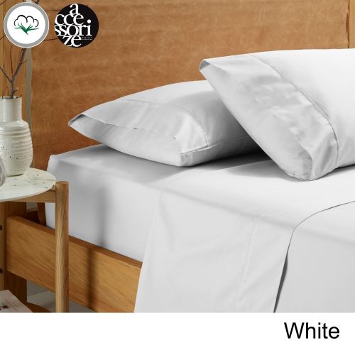 Vintage Washed Cotton Sheet Set White by Accessorize