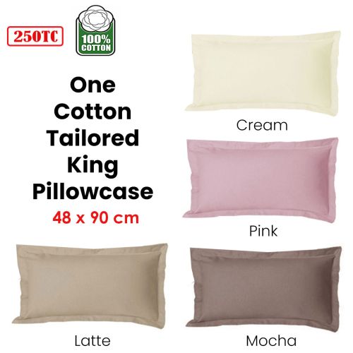250TC One Cotton Tailored King Pillowcase 48 x 90 +5 cm by Accessorize