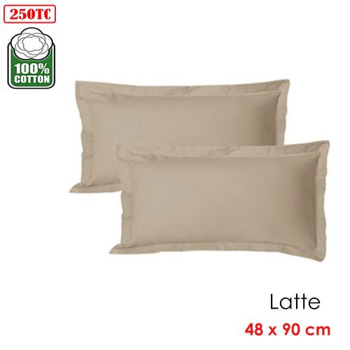 250TC Pair of Cotton Tailored King Pillowcase 48 x 90 +5 cm