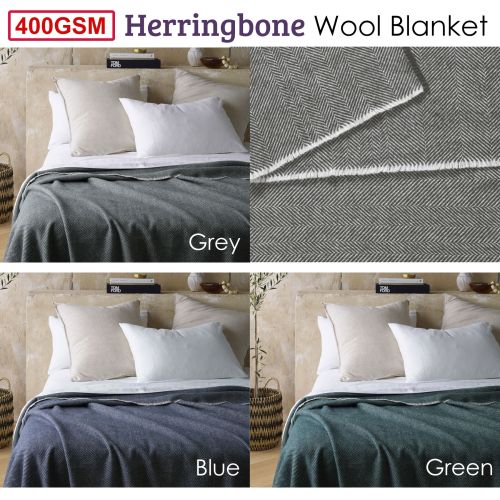 400gsm Herringbone Wool Blanket by Accessorize