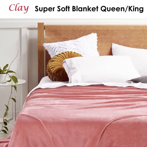 Clay Super Soft Blanket Queen/King by Accessorize