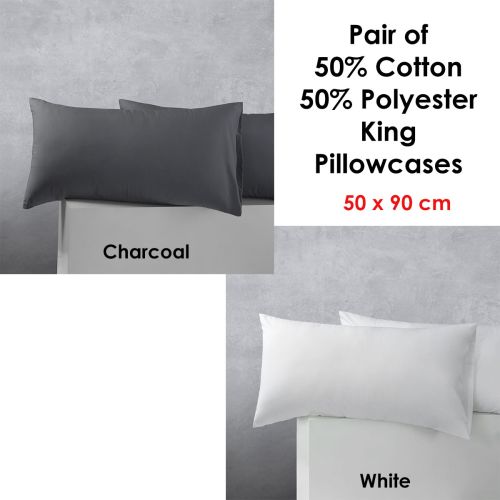 Pair of Cotton Polyester King Pillowcases 50 x 90 cm by Accessorize