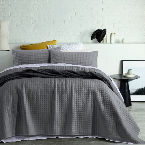 Zane Charcoal Coverlet Set Queen/King by Accessorize