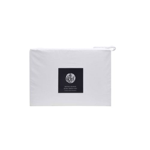 White/Black Piped Hotel Deluxe Cotton Sheet Set by Accessorize