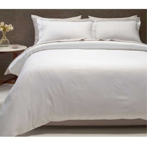 Hotel Jacquard Cotton Rich Quilt Cover Set White Queen by Accessorize