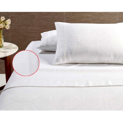 Hotel Jacquard Cotton Rich Sheet Set White by Accessorize