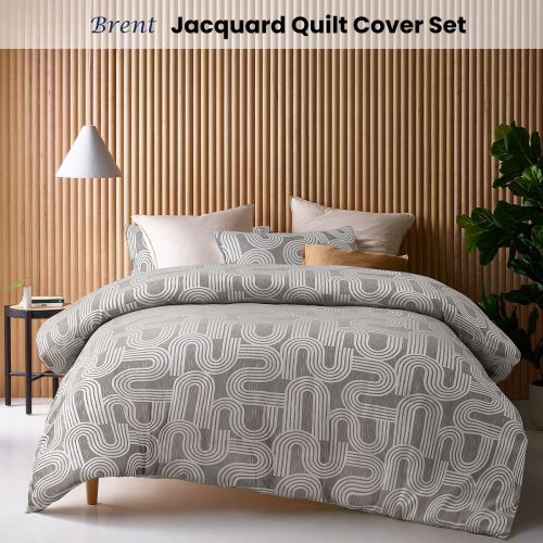 Brent Jacquard Quilt Cover Set by Accessorize