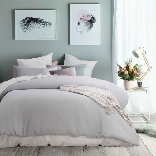 Silver Waffle Polyester Quilt Cover Set by Accessorize