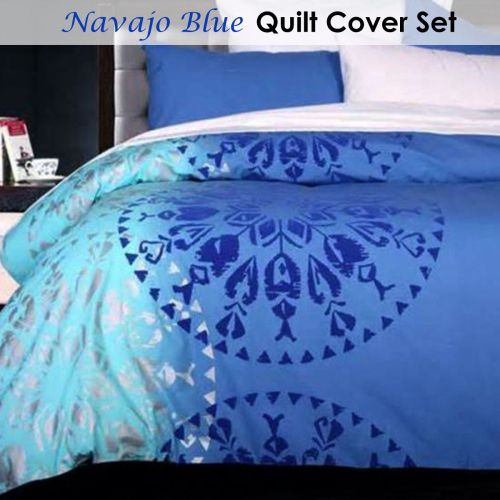 Navajo Blue Quilt Cover Set Single by Accessorize