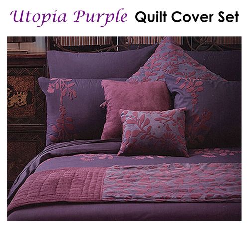 Utopia Purple Quilt Cover Set Double by Accessorize