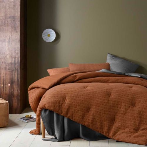 Soho Waffle Tobacco 3 Piece Comforter Set by Accessorize