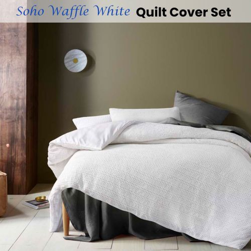Soho Waffle White Quilt Cover Set by Accessorize