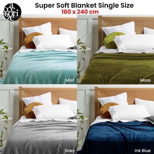 Super Soft Blanket Single Size 160 x 240 cm by Accessorize