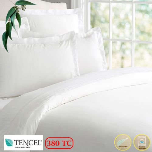 380TC Tencel White King Quilt Cover by Accessorize