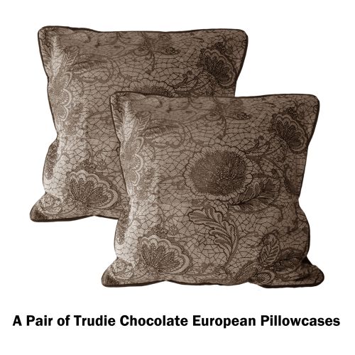 Pair of Trudie Lace European Pillowcases 65 x 65 cm by Accessorize