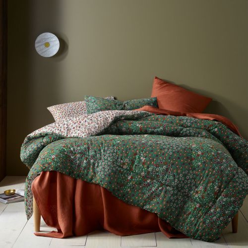 Lisa Green Washed Cotton Printed 3 Piece Comforter Set by Accessorize