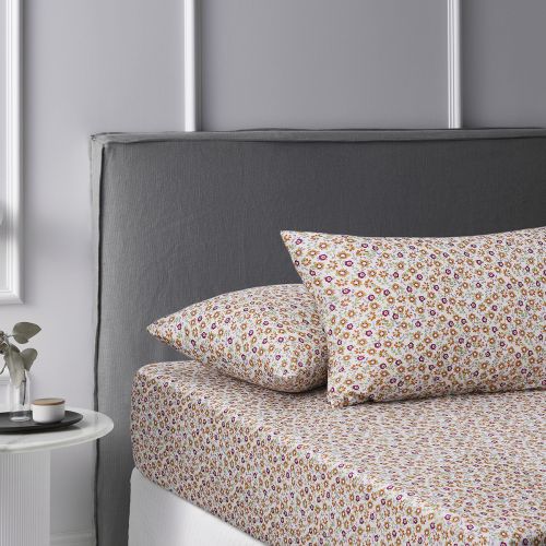 Lisa Green Washed Cotton Printed Fitted Sheet Set by Accessorize