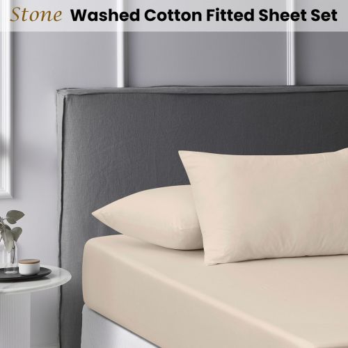 Stone Washed Cotton Fitted Sheet Set by Accessorize