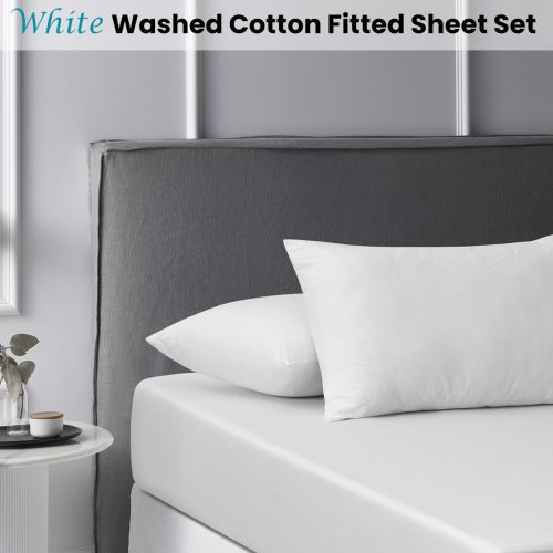 White Washed Cotton Fitted Sheet Set by Accessorize