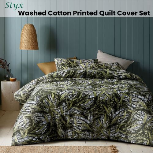 Styx Washed Cotton Printed Quilt Cover Set by Accessorize