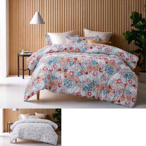 Amara Washed Cotton Printed Reversible Comforter Set by Accessorize