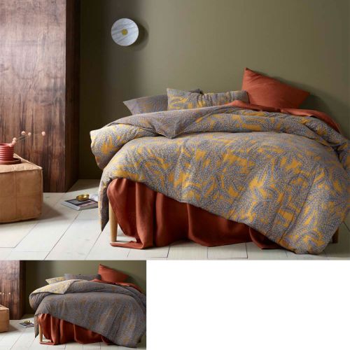 Clove Washed Cotton Printed Reversible Quilt Cover Set by Accessorize