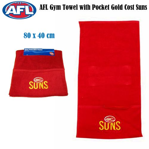 Gym Towel with Pocket Gold Coast Suns by AFL