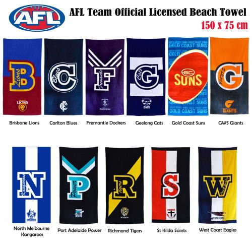 AFL Team Official Licensed Cotton Beach Towel by AFL