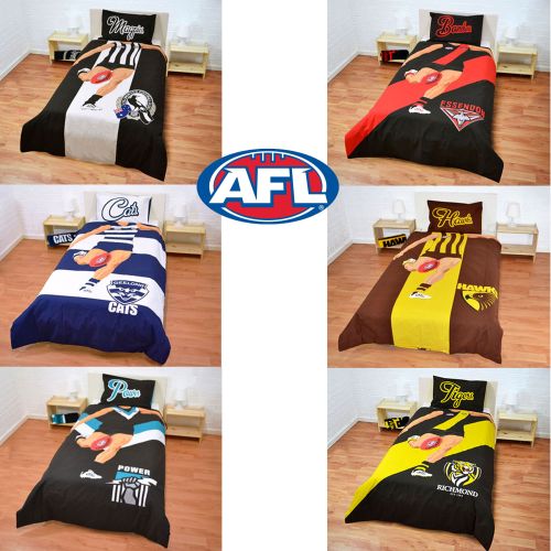 AFL Doona Quilt Cover With Pillow Case BNWT Collingwood Magpies All Sizes 