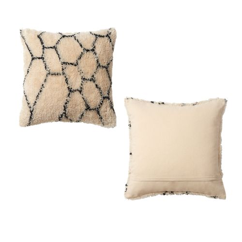 Alba Natural Black Filled Square Cushion by Accessorize