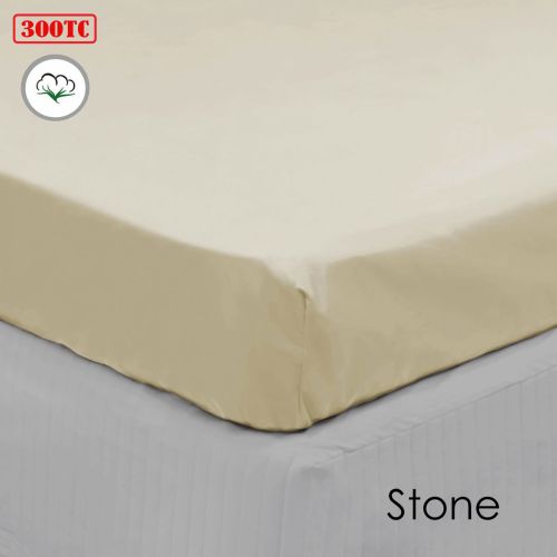 300TC Cotton Fitted Sheet Long Single Size 91 x 203 + 50 cm by Algodon