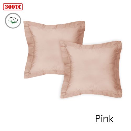 Pair of 300TC Cotton European Pillowcases 65 x 65 cm by Algodon